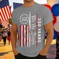thumbnail image 2 of Ruiwill 4Th Of July Mens T-Shirts Patriotic Breathable Summer Independence Day Tops 1776-2026 250Th Anniversary Short Sleeve Crew Neck Mens Tops Size Xxxxl Grey, 2 of 4