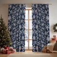 thumbnail image 1 of Cortinas Transparentes de Cenefa Navideñas para Sala de Estar y Recámara, Cortinas con Estampado de Lámina Azul Nieve, Decoraciones de Cortinas Navideñas para Ventana, Juego, 1 of 4