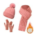 thumbnail image 2 of EHRWE Winter Beanie Hat Scarf Gloves Set For Women Lined Knit Hat Warm Long Scarf Winter Classic, 2 of 5