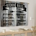 thumbnail image 3 of Farmhouse Rustic Kitchen Rules Kitchen Curtains Wooden Wood Small Short Cafe Window Curtains Vintage Fork Retro Plank Bathroom Living Room Bedroom Drapes Treatment 2 Panels (27.5x36 Inch), 3 of 6