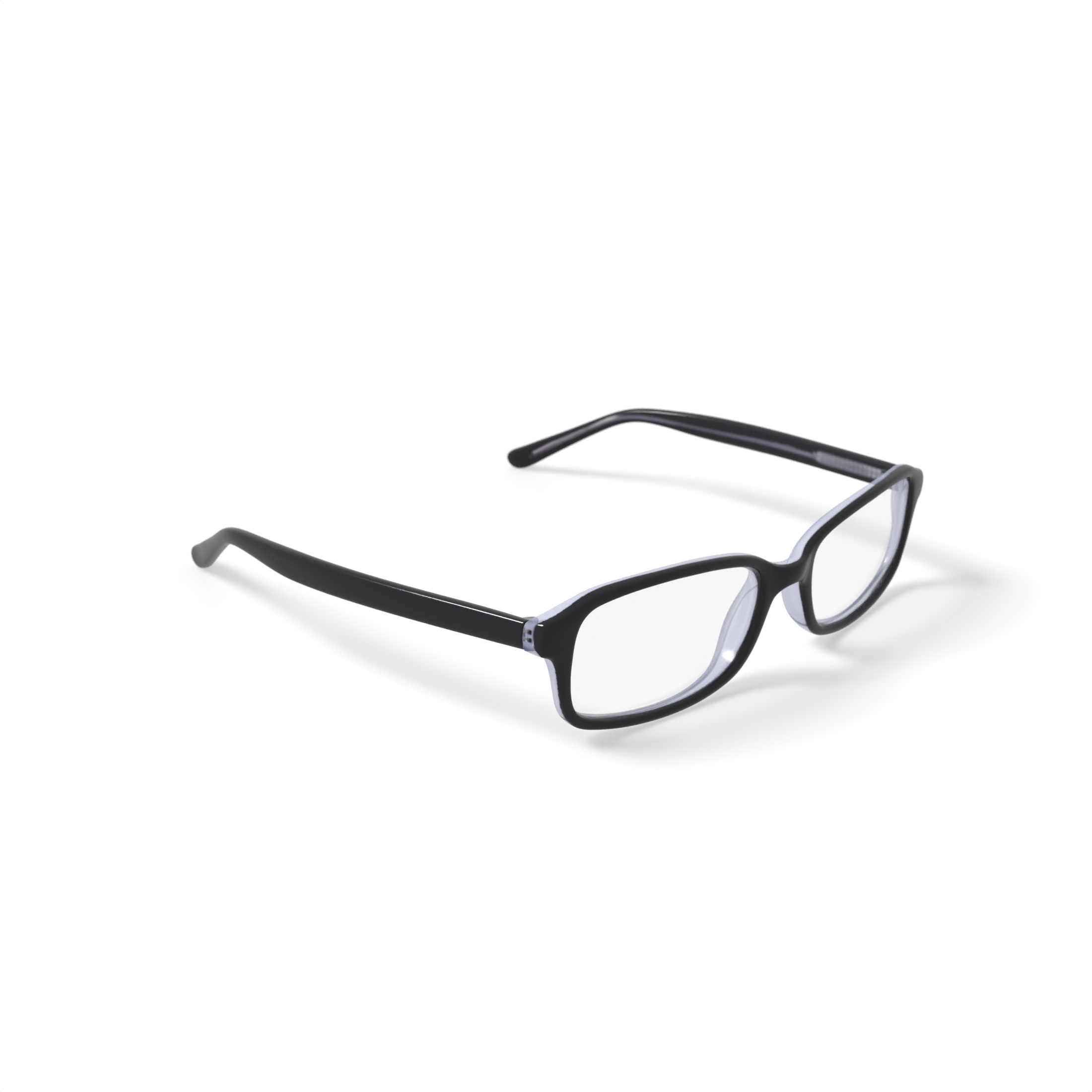 Walmart Mens FM6014 Rectangular Prescription Eyeglasses with Case, Black/Crystal