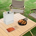 thumbnail image 3 of 26 Skewers Smokeless Square Barbecue Hanging Grill, Portable Barbecue Charcoal Barrel Grill, Square Barbecue Hanging Grill with 26 Skewers, Vertical Charcoal Barbecue Grill for Travel Camping, 3 of 9