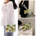 thumbnail image 3 of Women's Handwoven Crossbody Handbag Small Summer Beach Shoulder Handbag Woven Cotton Crochet Cute Flower Purse Bag, 3 of 6