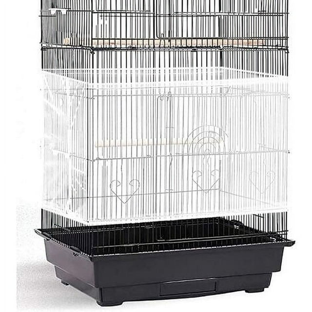 Cubierta ajustable para jaula de pájaros, protector de falda de plumas, receptor de semillas de malla, suave, ventilado, universal, malla de nailon, cubiertas para jaulas de pájaros para jaulas
