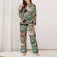 thumbnail image 2 of Pofeuu Cactus Garden Print Womens Pajamas Set Long Sleeve Sleepwear Button Down Nightwear Soft Pj Lounge Sets Button Down Pajamas Women-Large, 2 of 7