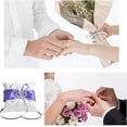 thumbnail image 4 of kjfeif Wedding Ring Pillow, 3.9 Inch White Wedding Ring Pillow with Ribbon, Rhinestones Hollow Double Heart Shaped Bridal Ring Pillow Ring Cushion for Wedding Party Decoration Supplies, 4 of 5