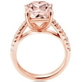 thumbnail image 3 of Gem Stone King 18K Rose Gold Plated Silver Peach Simulated Morganite and White Created Sapphire Ring for Women (3.46 Cttw, Available in Size 5, 6, 7, 8, 9), 3 of 6