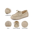 thumbnail image 4 of BLISSFUL STEP Women's Round Toe Boat Flats Slip on Loafers Beige (Size 6), 4 of 5