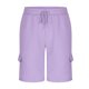thumbnail image 2 of pstuiky Pantalones cortos para hombre, Pantalones cortos casuales de color sólido con cintura elástica y cordón transpirable para hombre Pantalones cortos cargo, 2 of 6