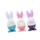 thumbnail image 3 of Regalo de decoración de huevos de Pascua de 3 piezas, huevos decorativos de conejo, adornos de huevo de conejo pintados lindos para decoración de toca Rosa azul púrpura, 3 of 9