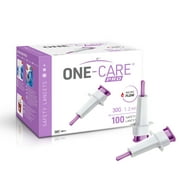 ONE-CARE PRO Safety Lancets, Top Push Button Activated, 30G x 1.2mm, 100/bx, Sterile, Gentle & Comfortable Sampling