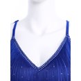thumbnail image 7 of renvena Women 2 Piece Set Lyrical Dance Costumes Sleeveless Crop Top + Tassels Skirt Salsa Latin Dance Dress Blue XXL, 7 of 7