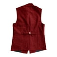 thumbnail image 2 of Yaoyar Mens Solid Color Lapel Collar Single-Breasted Multi-Pocket Waistcoat Vest Formal Slim Fit Business Casual Style, 2 of 4
