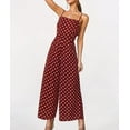 thumbnail image 3 of HLSOHJP Women's Polka Dot Wide Leg Jumpsuit Spaghetti Straps Bow Knot Strappy Playsuit Overalls Casual Loose Rompers, 3 of 6