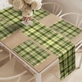 thumbnail image 2 of Ambesonne Olive Green Table Runner & Placemats, Scottish Quilt, Placemat 4 pcs + Runner 16"x90", Dark Green Yellow Brown, 2 of 2