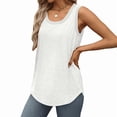 thumbnail image 5 of Tank tops for women plus size Casual Flowy Round Neck Women Shirts Loose Fit Sleeveless Summer Cotton Ribbed Trim Tops, 5 of 7