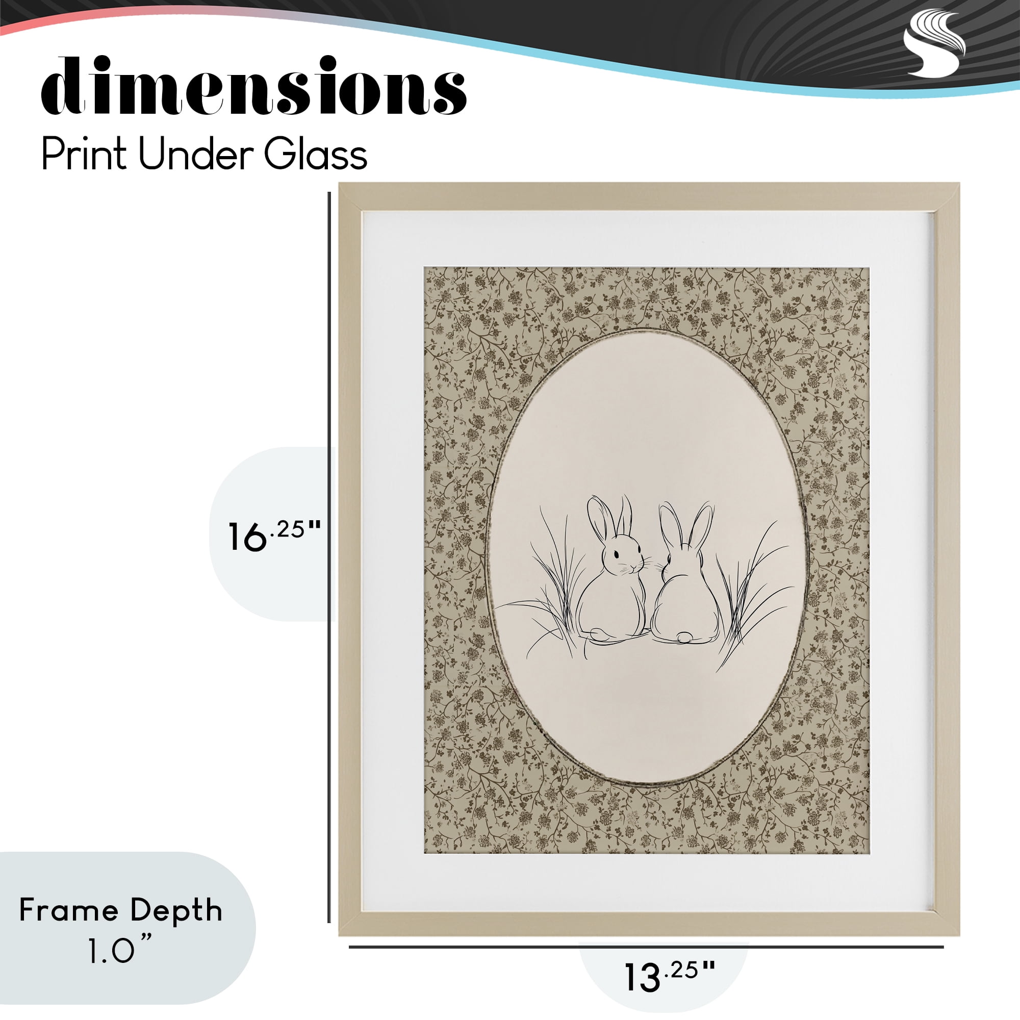 Stupell Industries Vintage Baby Bunnies Birch Framed Print Under Glass, design by Ramona Murdock