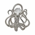 thumbnail image 3 of Octopus Figurine for Home Decor - Coastal Metal Sculpture with Glass Accent for Shelf, Coffee Table, Bathroom or Office Styling - Ornament Display for Living Room and Tabletop - 8", Silver & Metallic, 3 of 11