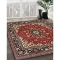 thumbnail image 2 of Ahgly Company Indoor Rectangle Traditional Saffron Red Medallion Area Rugs, Swatch Sample, 2 of 6