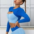 thumbnail image 4 of Womens Cutout Workout Crop Tops Zipper Front Long Sleeves Yoga Shirts Color Block Stretch Slim Fit Gym Athletic Sports Shirts, 4 of 5