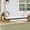 Black + Acacia Wood + Foam, variant on Luckynote Patio Minimalist Twin Size Garden Swing Bed Wood Porch Swing with Ropes for Backyard, Safe Sloped Design, Teak