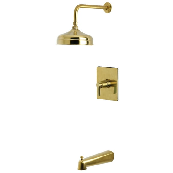 Kingston Brass KB6347NDL NuvoFusion Single-Handle Pressure Balanced Tub and Shower Faucet, Brushed Brass