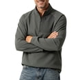 thumbnail image 2 of Quarter Zip Pullover Men 1/4 Zip Softshell Golf Jacket Fleece Lined Wind Resistant Loose Sweatshirt Zipper Pockets Spring Fall Big & Tall Size M-4XL Army Green, 2 of 6