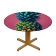 thumbnail image 3 of GOSMITH Vintage Pink Color Big Pineapple Tropical Summer Fruits Table Cover White, 3 of 7