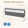 thumbnail image 2 of Spaco 71 Inch Extra Long Swing Down Bed Guardrail, Baby Bedrail, Toddler Bed Rails with Safety Straps, Bed Rail for Toddlers, Bed Rail for Queen, King, Twin, Gray, 2 of 7