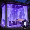 thumbnail image 2 of Beatineon 225 LED Curtain Lights, 9.8x4.9Ft, USB Plug in Window Curtain Lights, Hanging Christmas String Lights for Bedroom Garden Wedding Party Outdoor Indoor Wall Decor,Purple, 2 of 10