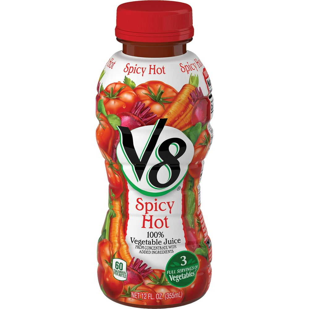 V8 Spicy Hot 100 Vegetable Juice, 12 oz. Bottle