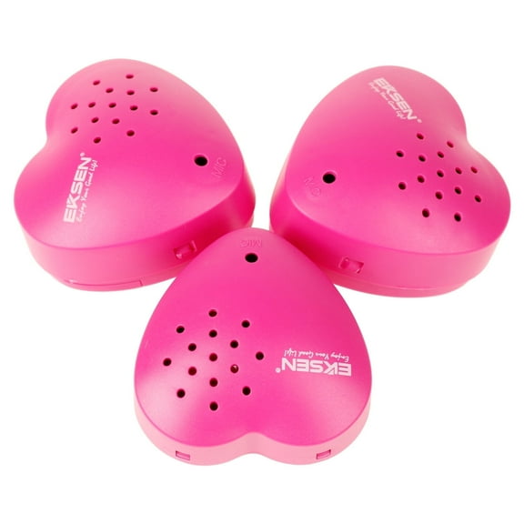 3 Pack EKSEN Teddy Bear Voice Recorder, 30 Seconds Voice Box for Stuffed Animal, Heart Voice Recorder Device DIY Custom Sweet Love Sound for Birthdays, Valentine's Day, etc.