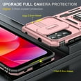 thumbnail image 7 of Case for Motorola Moto G Pure, Sliding Lens Camera Cover Protection Ring Kickstand Compatible with Magnetic Car Mount Military Grade Hybrid Rugged PC Soft TPU Shockproof Case, Rosegold, 7 of 7