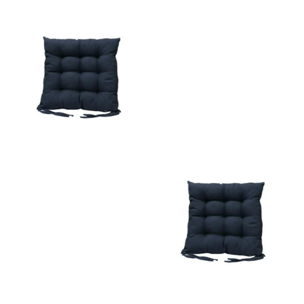 Cojín de asiento de lino Yuarrent Transpirable Cuadrado Reemplazo de algodón PP Sillón de oficina Silla de computadora Sofá Azul oscuro 2Conjunto