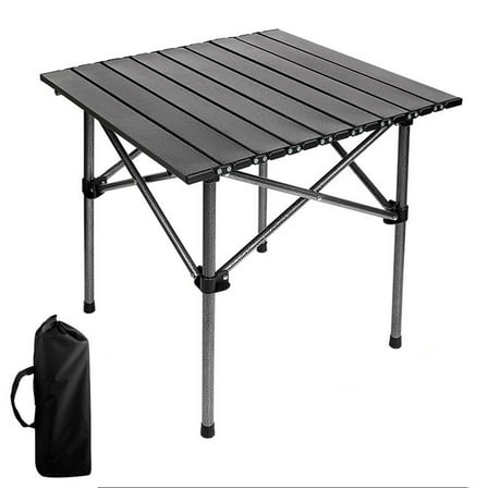 BTideas Portable Camping Table Foldable,Collapsible Square Outdoor Table with Carry Bag,Roll Up Top