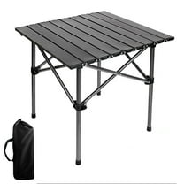 BTideas Portable Camping Table Foldable,Collapsible Square Outdoor Table with Carry Bag,Roll Up Top