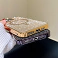 thumbnail image 6 of Compatible with iPhone 15 Pro Max Magnetic Diamond Case Bling Glitter Rhinestone Crystal Cute for Girls Women Plating Bumper Case Luxury Sparkle Slim Thin Protective Case Gold, 6 of 9