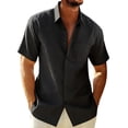 thumbnail image 3 of YOIAVAIOY Hawaiian Shirt for Men Button Down Short Sleeve Shirts Lightweight Casual Summer Beach Shirts Black M, 3 of 6