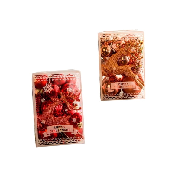 60 bolas navideñas colgantes para decoración del hogar, ideales para cafeterías, dormitorios, fiestas, festivales y Año Nuevo. Aureato de rosa roja