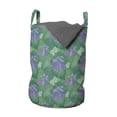 thumbnail image 1 of Botanical Laundry Bag, Flowering Hosta Plants Exotic Blossoms Flourishing Meadow Jungle, Basket with Handles Drawstring Closure for Laundromats, 13" x 19", Jade Green and Blue Violet, by Ambesonne, 1 of 4