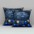 thumbnail image 2 of Navy Blue Black Christmas Ball Quotes White Snowflake Pine Cones Winter Festive Decorations Set of 2 Throw Pillow Covers Cushion Cases Home Office Sofa Hidden Zipper Pillowcase 18x18 Inches, 2 of 3
