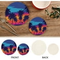 thumbnail image 4 of Pot Holders Trivets Set Cotton Potholders Set, Set of 2, Summer Palm Trees Hot Pot Trivets One 9.45 Inch and One 7 Inch for Kitchen Pans Bowl Teapot, 4 of 7