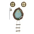 thumbnail image 1 of 1 Set Outdoor Garden Statue Sculptures Decoration Miniature Fairy Door And Windows With Lantern Garden Ornament Accessories Kit Yard Trees Hugger, 1 of 3