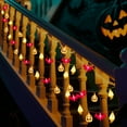 thumbnail image 3 of Qoosea Halloween Lights 14.8ft 30 LED Pumpkin Ghost Bat, 8 Modes Halloween Decor Waterproof Indoor Outdoor Party Home Decoration, Warm Lights, 3 of 8