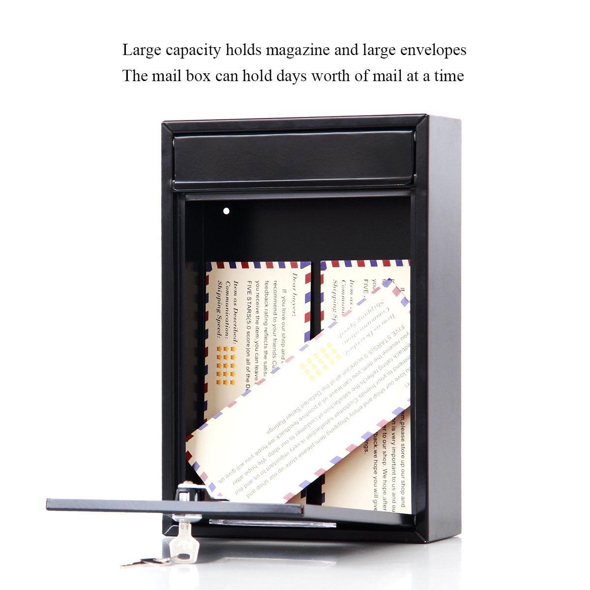 Mailbox Medium Metal Locking Wall-Mounted Mailboxes, Rust Resistant