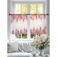 thumbnail image 3 of Red Wisteria Sheer Curtains 45 Inch Length 2 Panels Set, Sprinng Summer Pastoral Flowers Botanical Voile Window Treatment Rod Pocket Small Kitchen Curtains Drapes for Bedroom 52"x45"x2, 3 of 7
