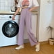 thumbnail image 3 of Pantalones casuales de verano para mujer, pantalones holgados y drapeados, pantalones de pierna ancha y rectos de cintura alta, pantalones de traje de talla grande a la moda, pantalones, 3 of 6