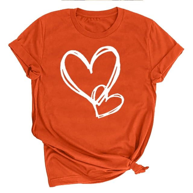 LSLJS T-shirt Imprimé Amoureux pour Femmes, Col Rond, Manches Courtes, Cadeaux pour Femmes