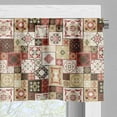 thumbnail image 3 of Ambesonne Moroccan Valance Pack of 2, Vintage Square Pattern, 54"X12", Cream Dark Coral Brown, 3 of 5
