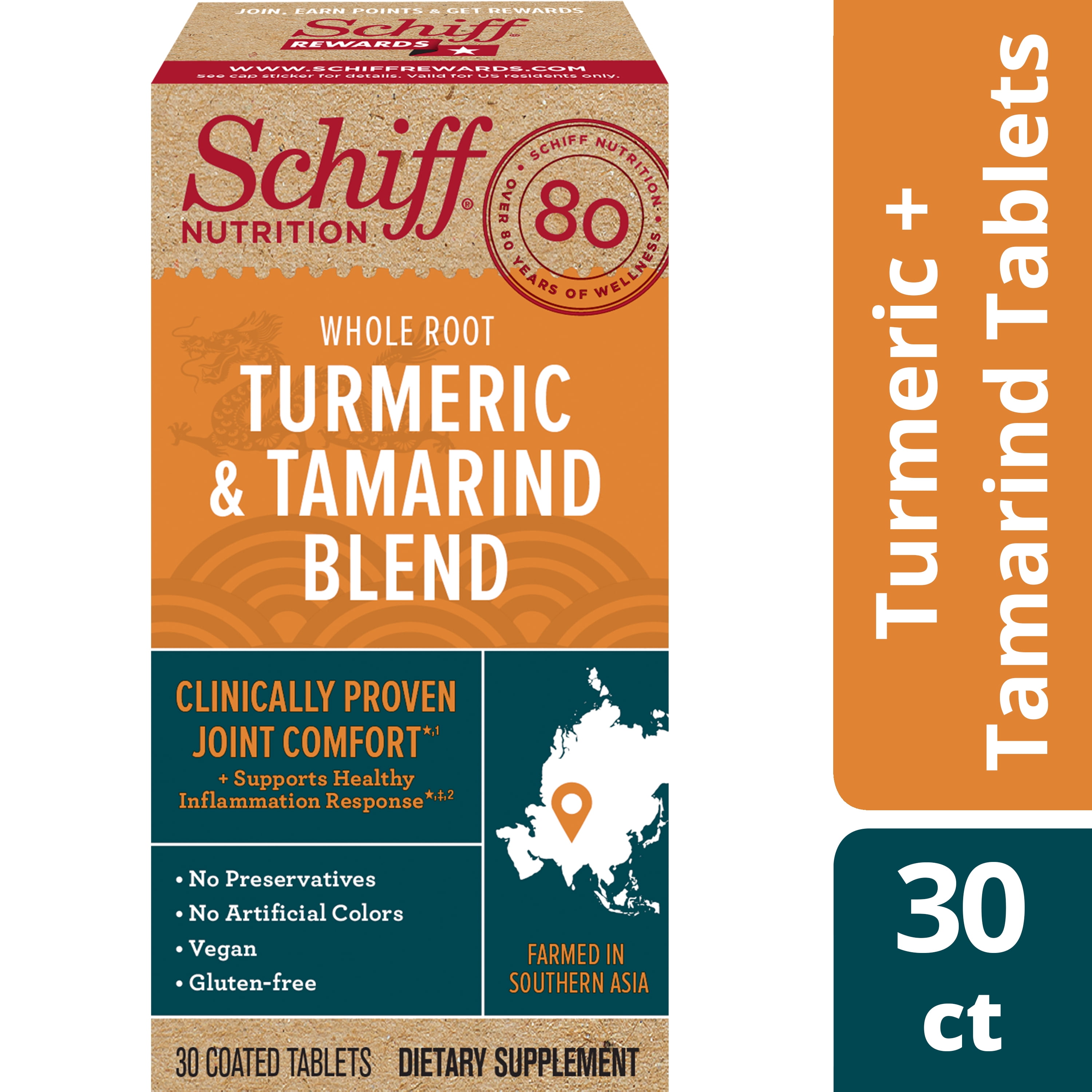 Schiff Turmeric & Tamarind Blend (30 count), Clinically Proven Joint